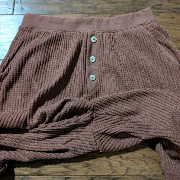 Old Navy waffle joggers and bra top lounge set PJs rust brown size XS - Picture 13 of 16